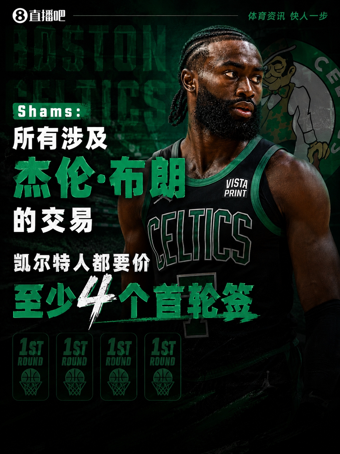 绿军为布朗标价4首轮 交易门槛极高