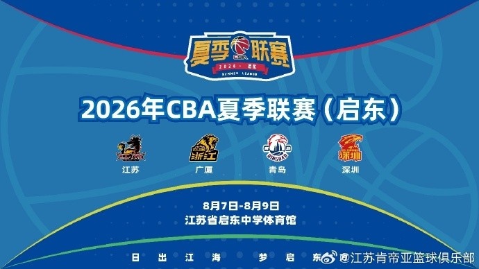 夏联启东站赛程出炉 肯帝亚8月7日首秀 夏联启东站赛程出炉 肯帝亚8月7日首秀