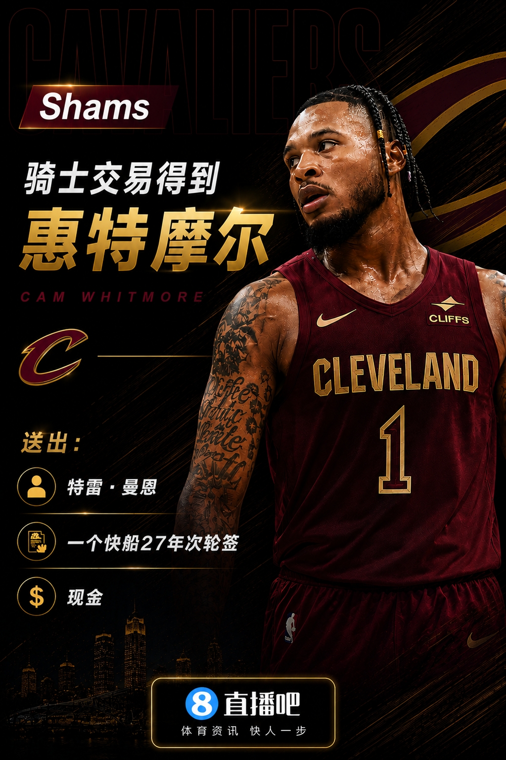 NBA五方交易TA评级:骑士获沃特森白魔B+ 快船得斯特鲁斯A- 掘金C NBA五方交易TA评级:骑士获沃特森白魔B+ 快船得斯特鲁斯A- 掘金C