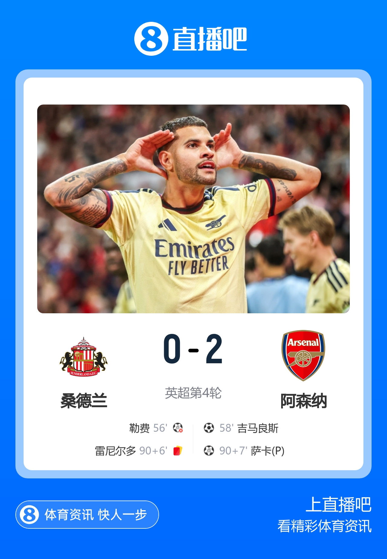 全胜!阿森纳2-0桑德兰 吉马良斯世界波斩处子球拉亚扑点+屡神扑 全胜!阿森纳2-0桑德兰 吉马良斯世界波斩处子球拉亚扑点+屡神扑